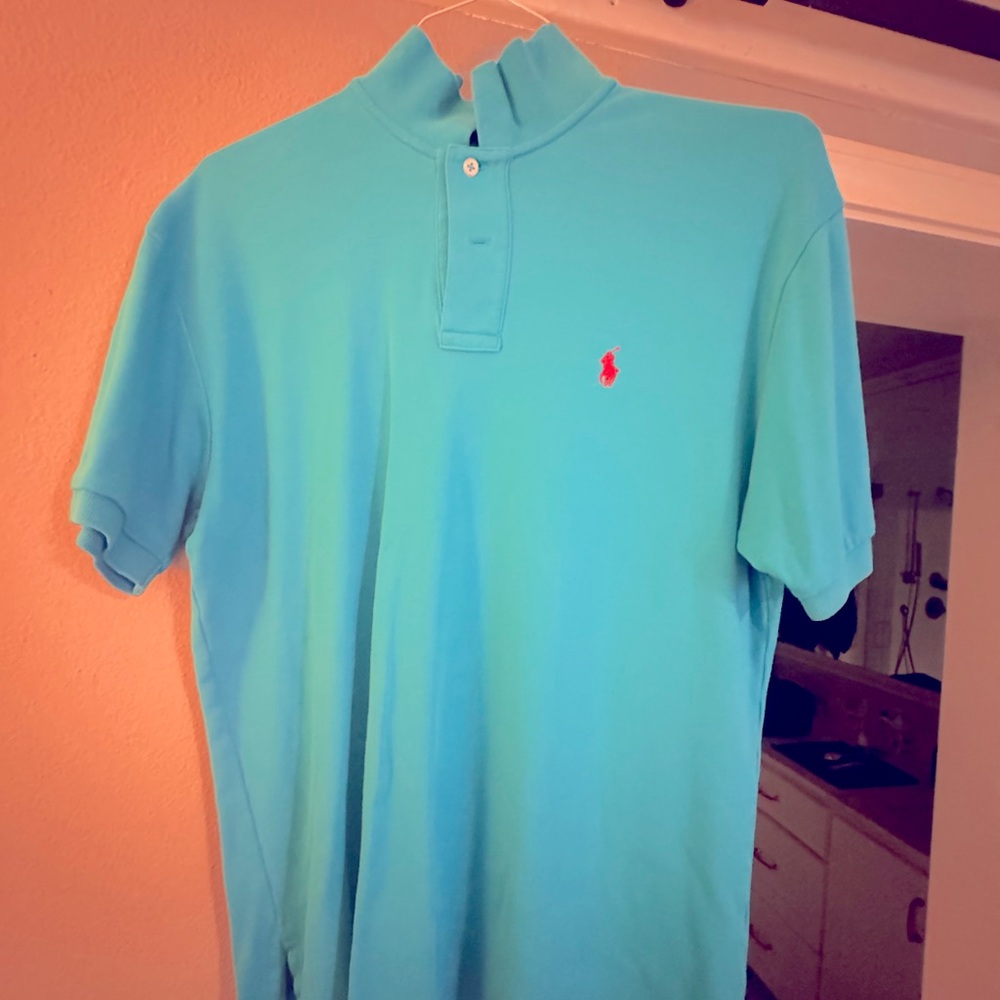 Mens medium blue polo. Florida colors. Great shape